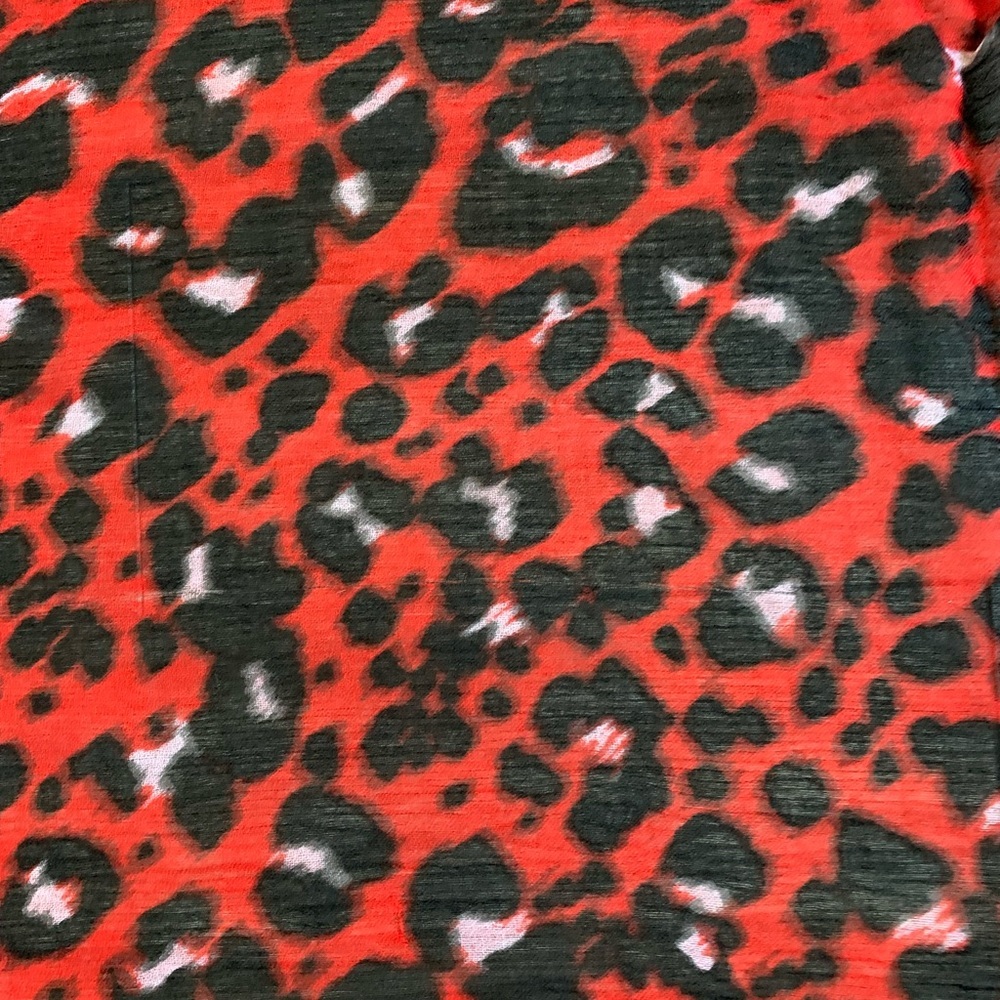 Leopard Print Red Scarf - Picture 6 of 6